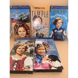 Lot Of 5 Shirley Temple VHS Heidi, Little Colonel, Sing And Dance Along, Bright